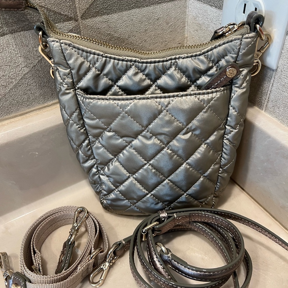 MZ Wallace Crosby Go Light Gold Quilted Women's Bag - Picture 2 of 2